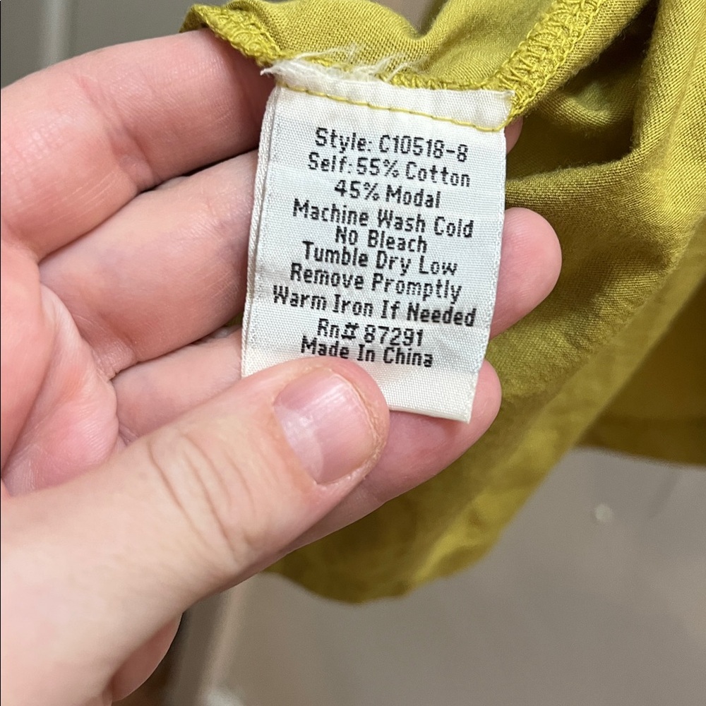 NWOT Johnny Was Mustard Yellow Sleeveless Tank Top Dress Women’s Size Small - Picture 4 of 6